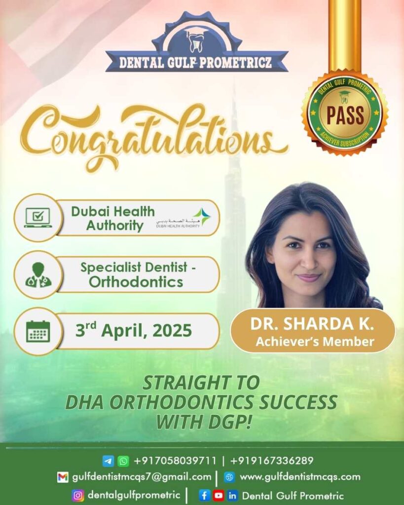 DHA ORTHODONTICS PROMETRIC EXAM