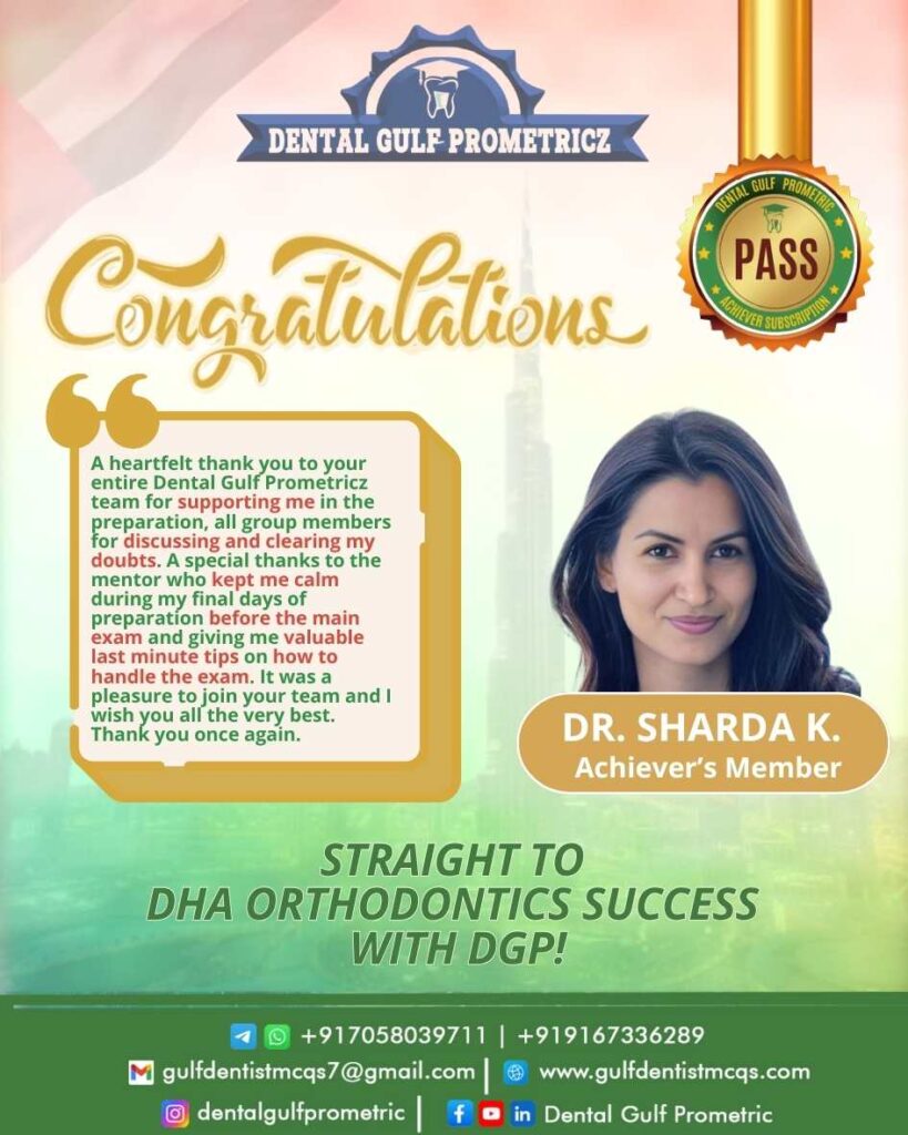 DHA ORTHODONTICS PROMETRIC EXAM