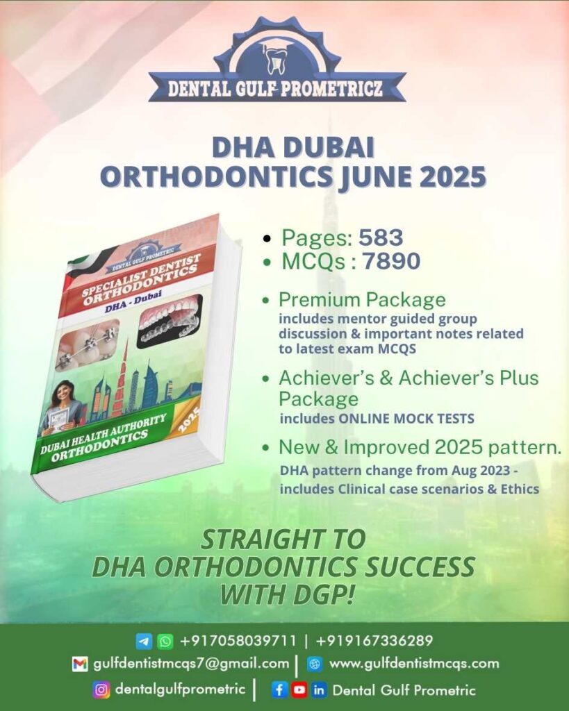 DHA ORTHODONTICS PROMETRIC EXAM