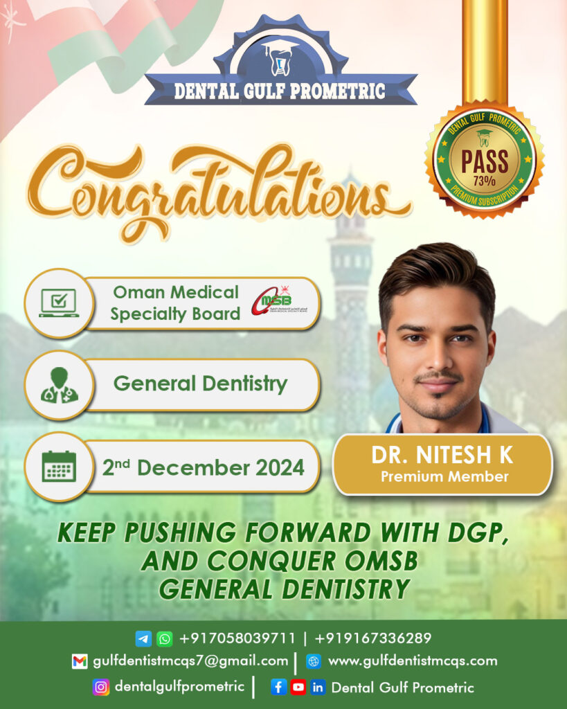 OMSB General Dentist Pearson Vue pass