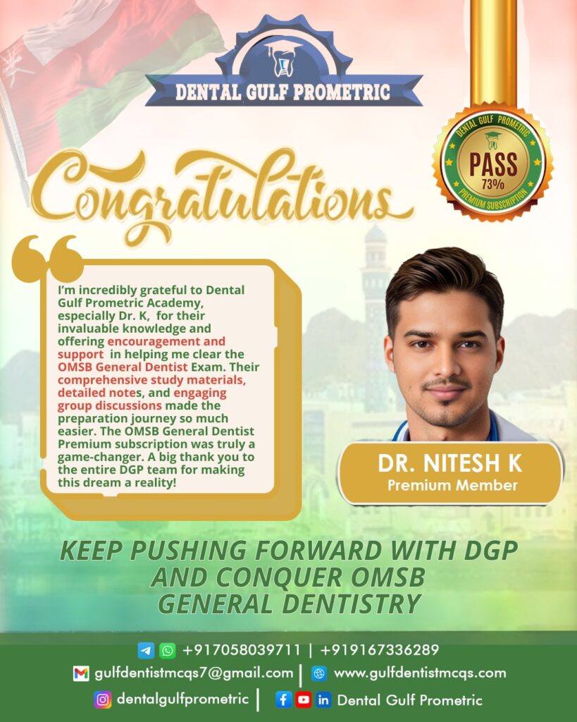 OMSB General Dentist Pearson Vue pass