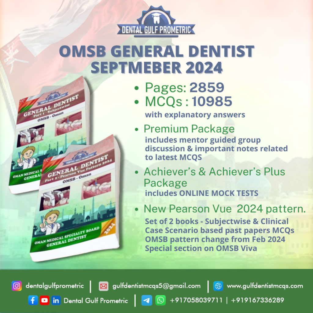 OMSB GP DENTIST 2024 September Oman General Dentist Pearson Vue